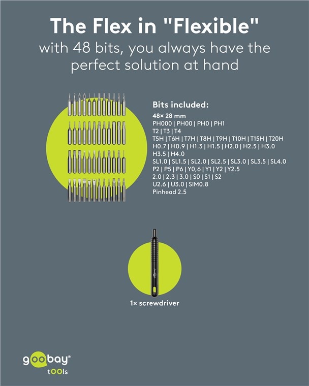 Goobay precisie-schroevendraaierset | 48 bits - Afbeelding 3