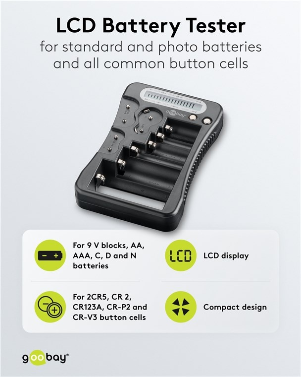 Goobay batterijentester met LCD-display - Afbeelding 2