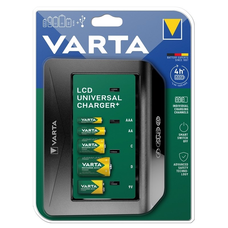 Varta LCD Universal Charger+ batterijenlader | AA/AAA/C/D/E - Afbeelding 5