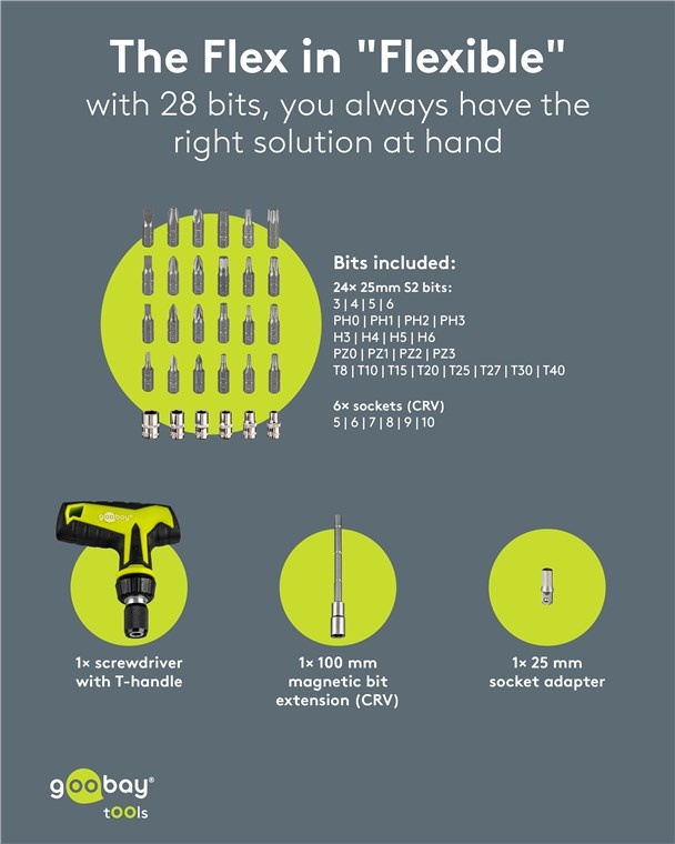 Goobay schroevendraaierset | 30 bits - Afbeelding 3