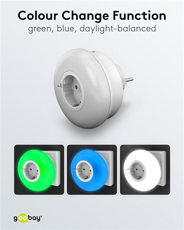 Goobay LED nachtlamp | plug-in | 3 kleuren | IP20 - Afbeelding 7