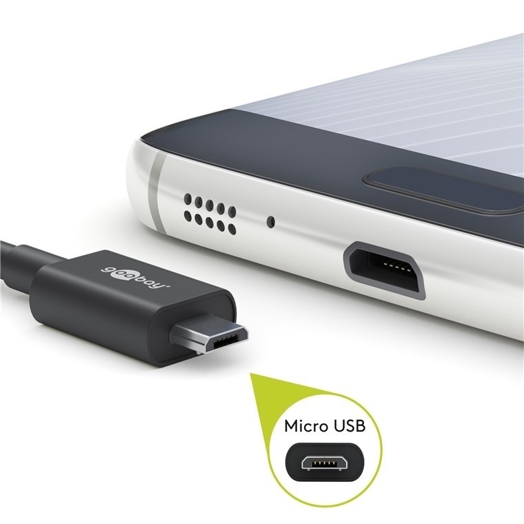 Goobay Micro USB lader | 5W | zwart | 1,5 meter - Afbeelding 3