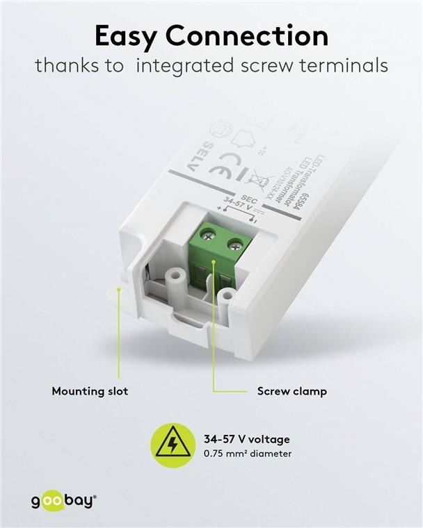 Goobay LED-transformator | 34-57V DC | 12-20W | IP20 - Afbeelding 5