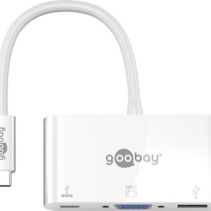 USB-C naar VGA, USB-A en USB-C PD adapter met DP Alt Mode (1920 x 1200) / wit - 0,15 meter