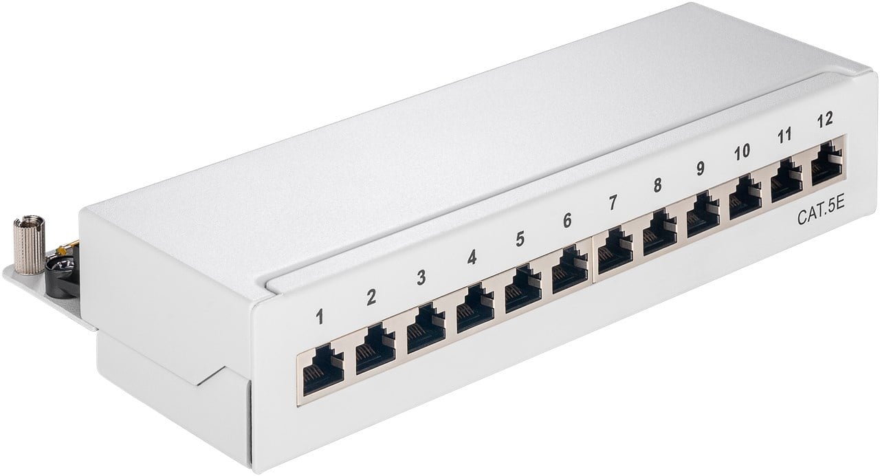 Goobay CAT 5e Mini/Desktop Patch Panel, 12 Port