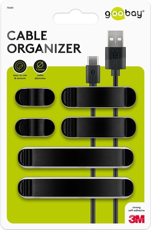 Goobay Cable Management Clip Set, Black