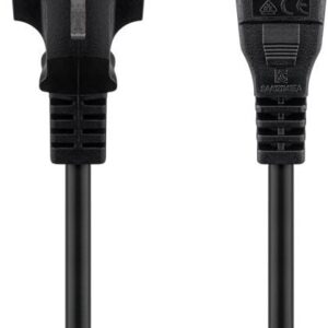 Goobay Mains Cable with Safety Plug, 1 m, black, (3*0.75 mm²)