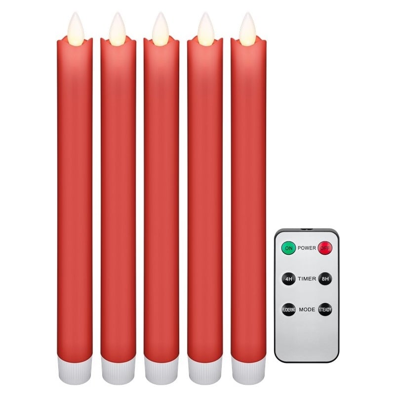 Goobay LED-kaarsenset | 5 stuks | afstandsbediening | rood | IP20