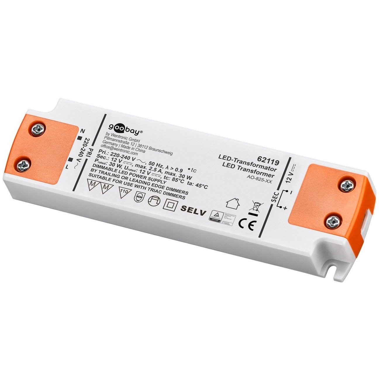 Goobay LED-transformator | dimbaar | 12V DC | 6-30W | IP20