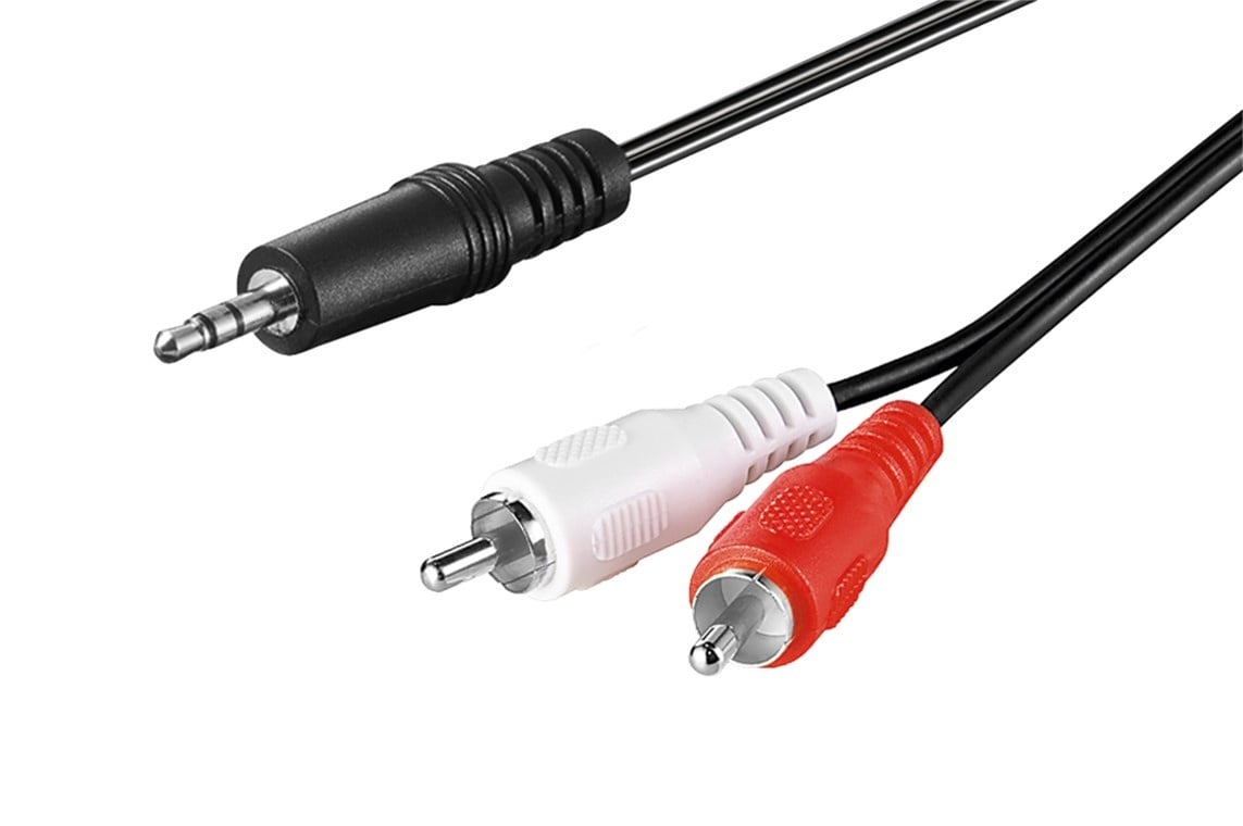 Goobay Audio Cable AUX Adapter, 3.5 mm Male to Stereo RCA Male, CU 1 m
