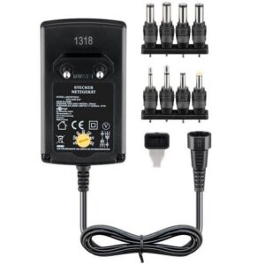 Universele voedingsadapter 3-12V / 2,25A / 27W met 8 verwisselbare pluggen / zwart - 1,8 meter