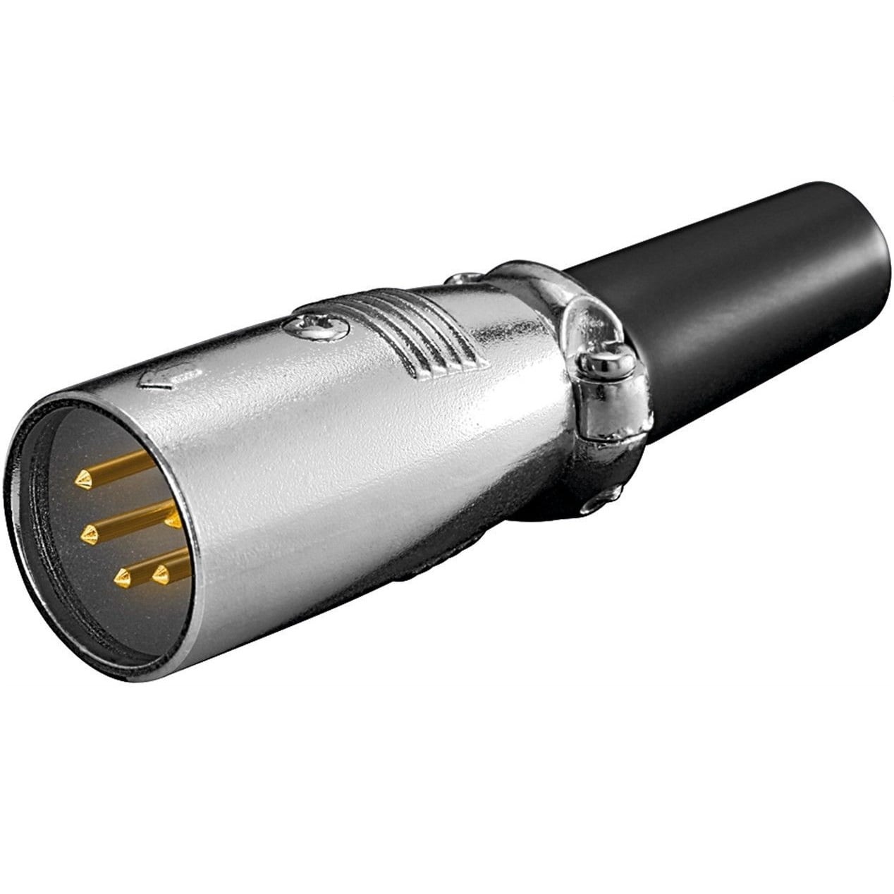 XLR 5-pins (m) connector met rubberen trekontlasting / grijs/zwart