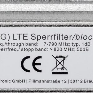 Goobay LTE/4G Blocking Filter, F Socket to F Socket