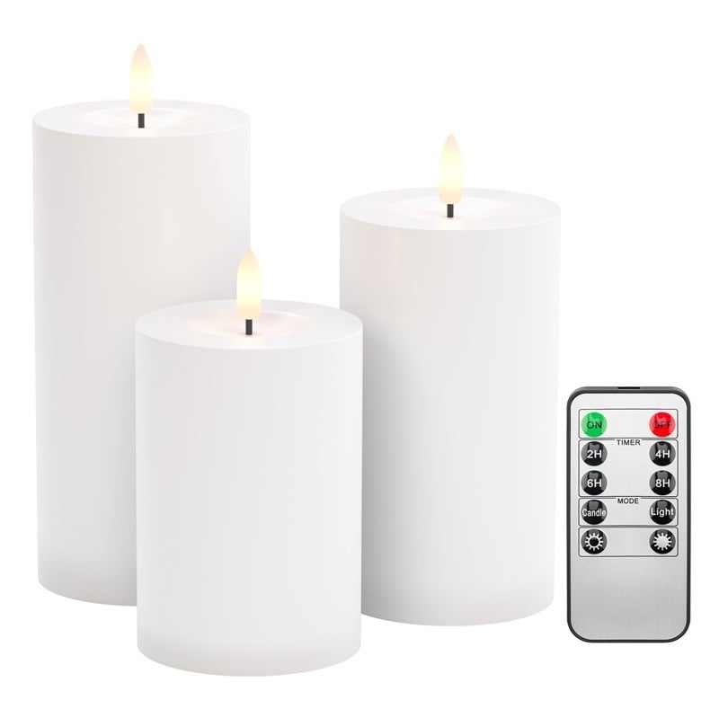 Goobay LED-kaarsenset | 3 stuks | afstandsbediening | wit | IP44