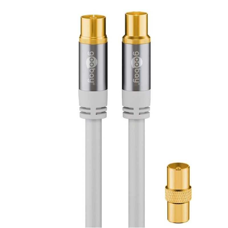 Goobay IEC (m) - IEC (v/m) coaxkabel | recht | verguld