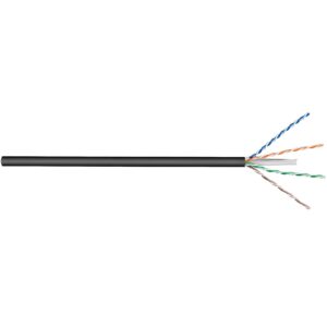 U/UTP CAT6 Gigabit outdoor netwerkkabel met vaste aders - AWG23 / zwart - 100 meter