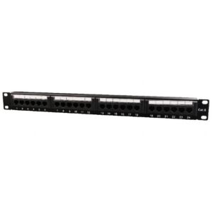 19 inch patch panel | 24x RJ45 | CAT6 | UTP | 1U | zwart
