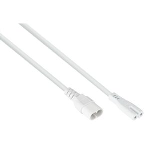 C7 - C8 stroom verlengkabel | 2x 0,75mm | wit | 2 meter