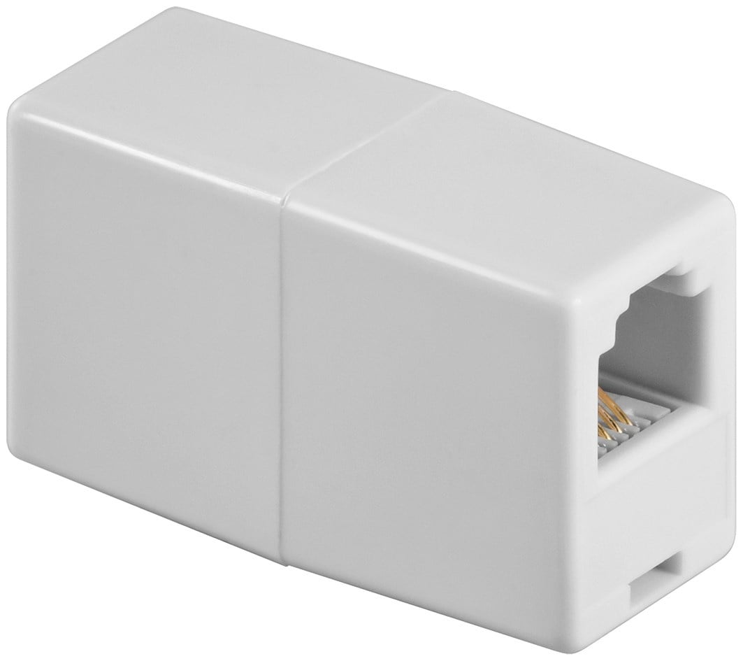 RJ11 - RJ11 telefoon koppelstuk / wit