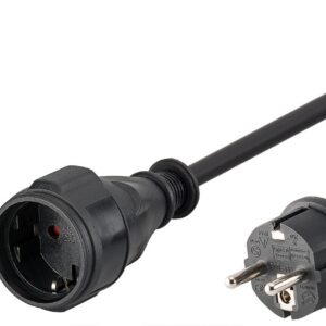 Geaarde voeding verlengkabel outdoor - 3x 1,5mm / zwart - 25 meter