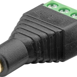 3,5mm Jack (v) Terminal Block - verguld - 3-polig / stereo