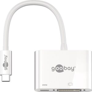 USB-C naar DVI en USB-C PD adapter met DP Alt Mode (1920 x 1200) / wit - 0,15 meter