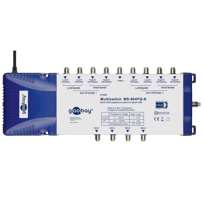 Goobay Multiswitch met 9 ingangen en 4 uitgangen