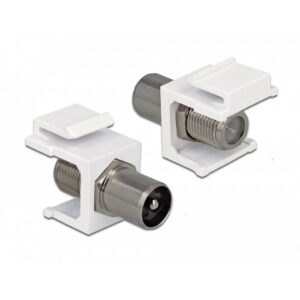 Keystone module F (v) - Coax IEC (m) / wit