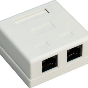 CAT6 Gigabit netwerk uitvoerdoos/montagedoos met 2 RJ45 poorten / wit