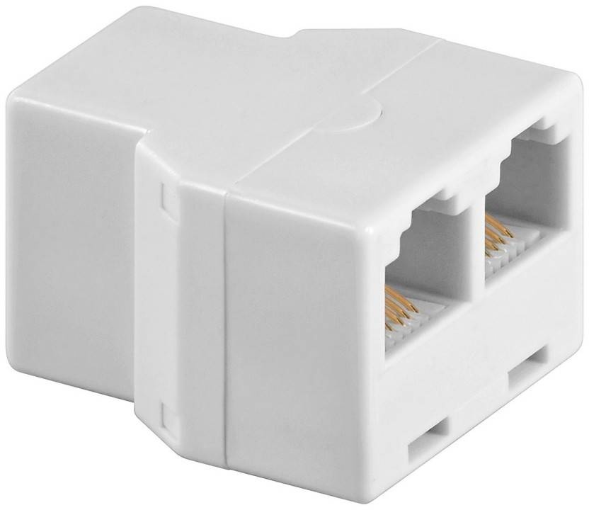 RJ12 (v) - 2x RJ12 (v) telefoon splitter / wit