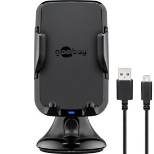 Goobay draadloze autolader met houder voor smartphones / zwart