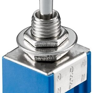 Goobay Toggle Switch Miniature, ON - OFF - ON, 6 Pins, Blue Housing