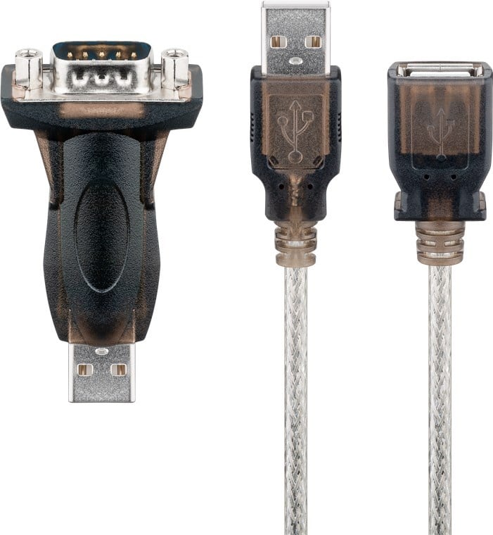 Goobay USB Serial RS232 Converter Mini, Transparent 1.5 m