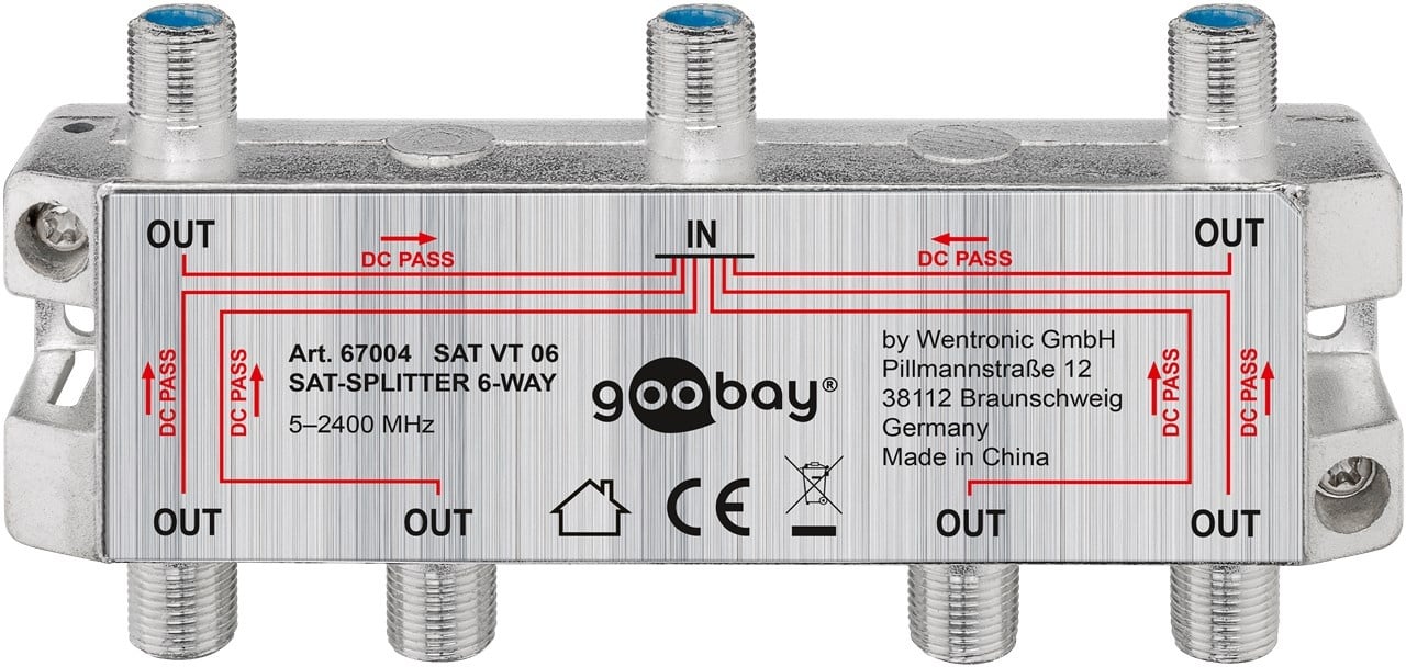 Goobay SAT Distributor, 6-Pack