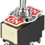 Goobay Toggle Switch Miniature, 2x ON - OFF - ON, 6 Pins with Screw Terminals