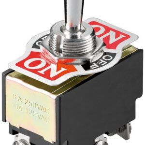 Goobay Toggle Switch Miniature, 2x ON - OFF - ON, 6 Pins with Screw Terminals