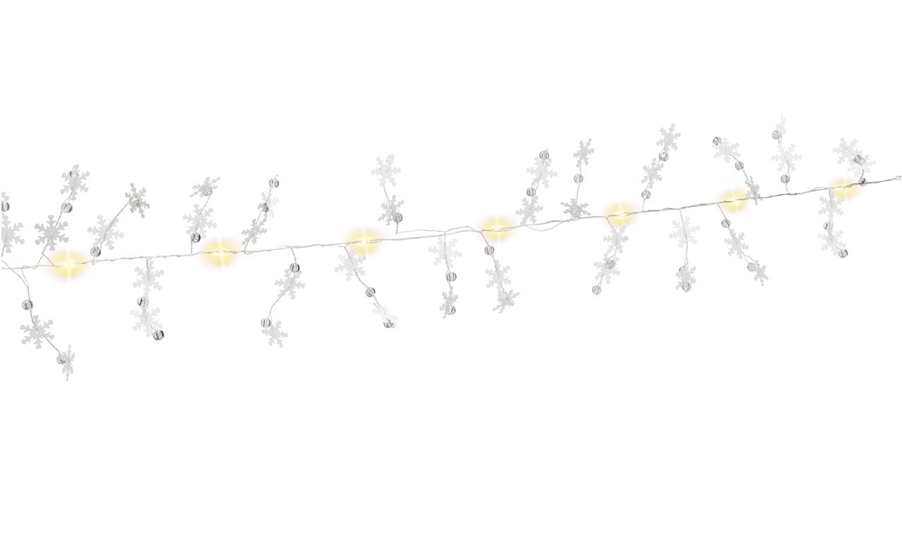 Goobay Silver Wire String Light "Snowflakes" with 10 LEDs