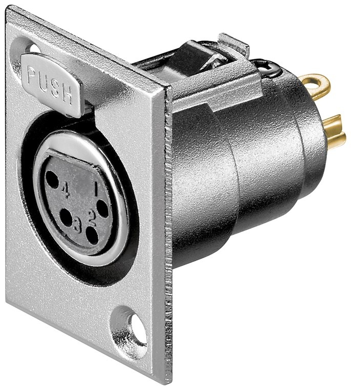 Goobay Microphone Chassis Femal Socket, XLR female (4-pin)