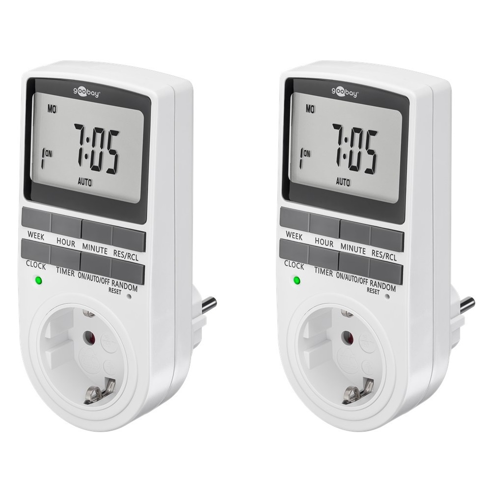 Goobay digitale tijdschakelklok | set van 2 stuks | voor binnen | wit