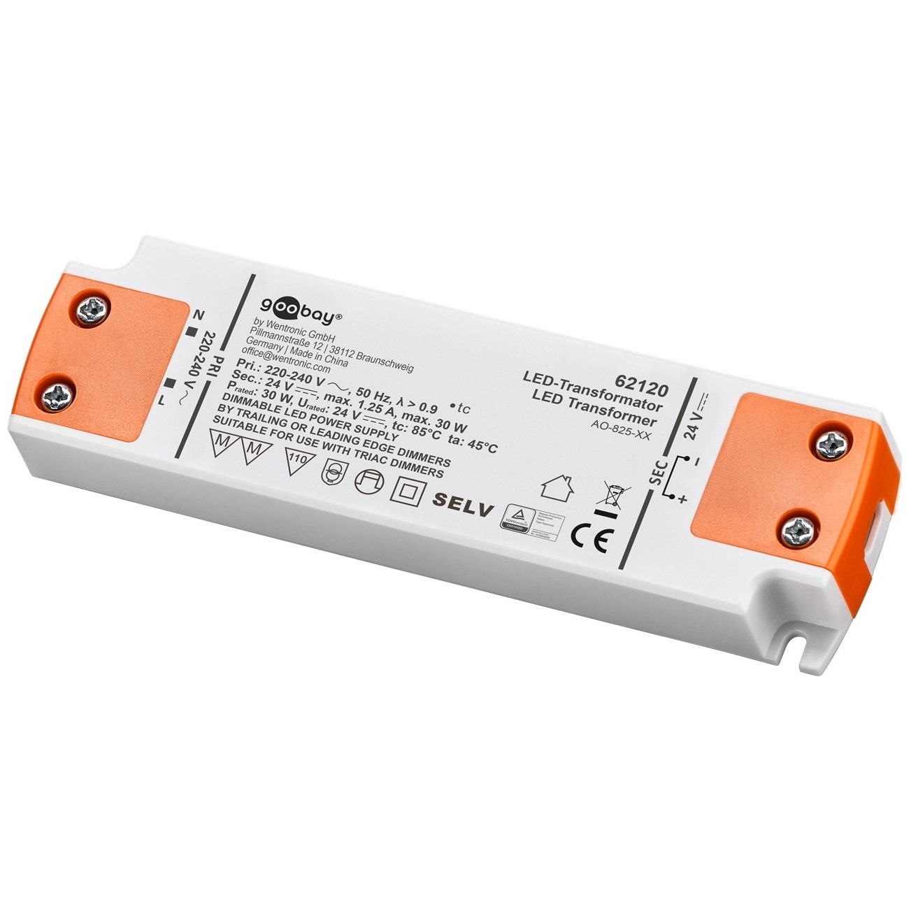 Goobay LED-transformator | dimbaar | 24V DC | 5-30W | IP20