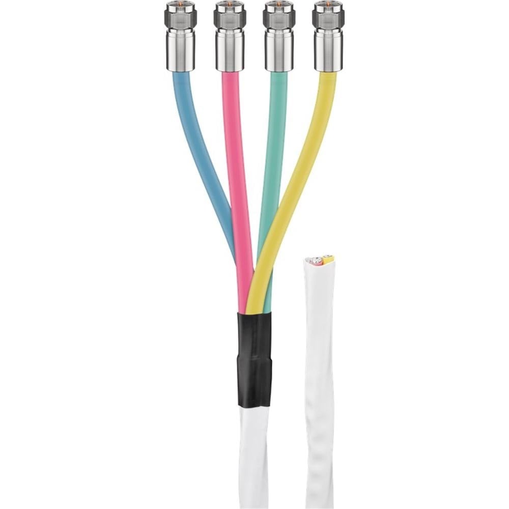 Goobay coaxkabel installatieset voor satellietschotel | 4-in-1 voor Quattro LNB | 10 meter
