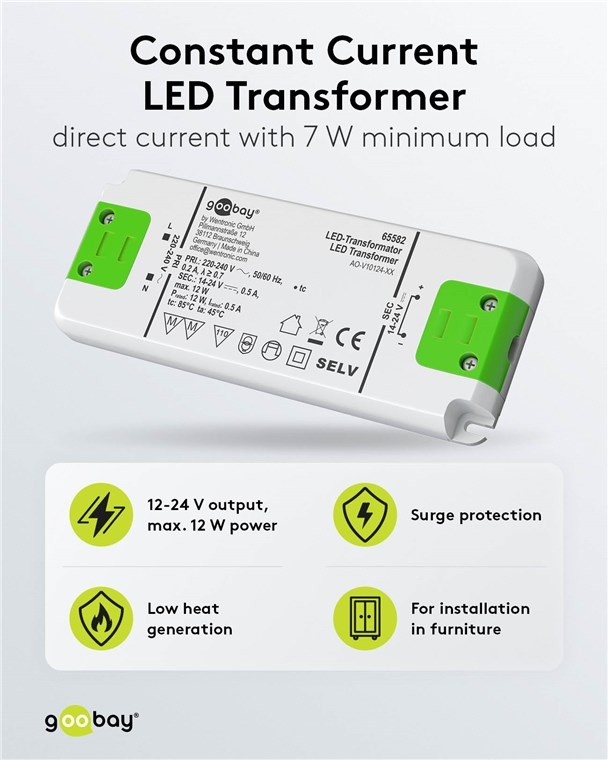 Goobay LED-transformator | 14-24V DC | 7-12W | IP20 - Afbeelding 2