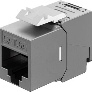 Goobay Keystone Module RJ45 CAT 6A, STP, Slim & Short, Earthing Terminal