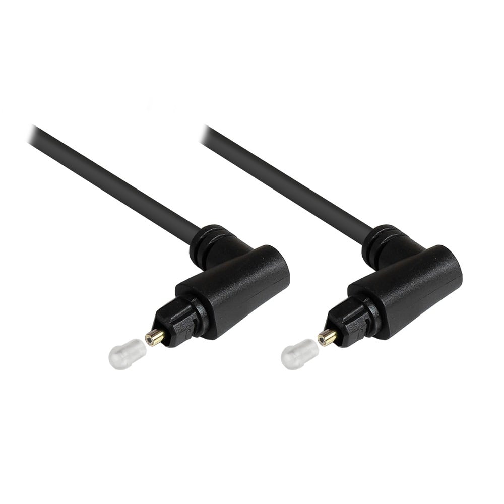 Goobay Digitale optische Toslink audio kabel met haakse connectoren en draaibare kop - 4mm / zwart (meerdere lengtes)