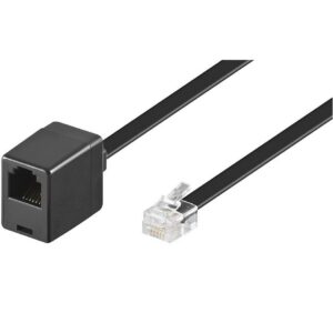 Goobay RJ12 - RJ12 telefoon verlengkabel / zwart (meerdere lengtes)