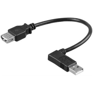 Goobay USB naar USB adapter / haaks naar links - USB2.0 - tot 2A / zwart (meerdere lengtes)