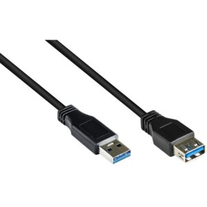 Goobay USB naar USB verlengkabel - USB3.0 - tot 0,9A / zwart (meerdere lengtes)