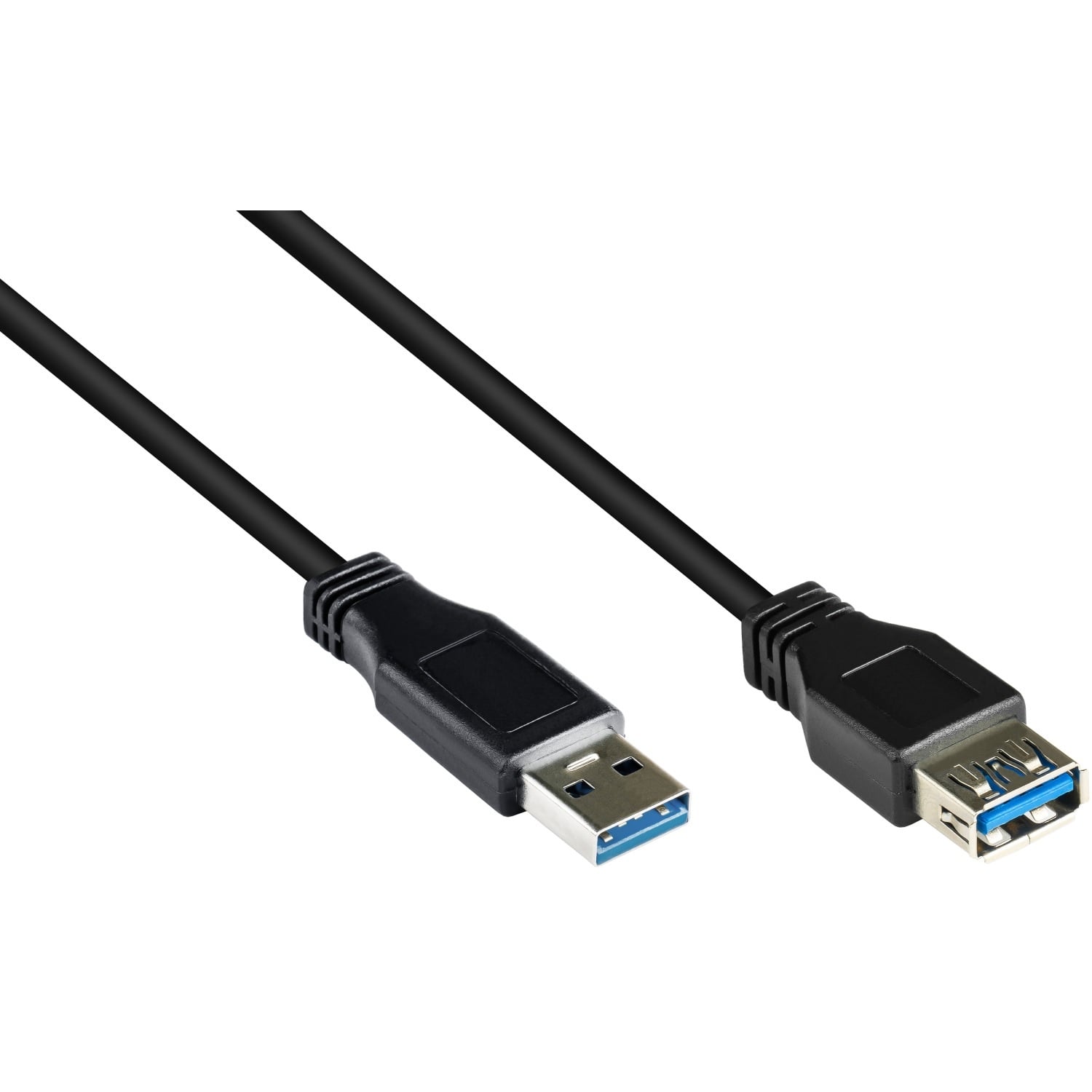 USB naar USB verlengkabel - USB3.0 - tot 0,9A / zwart -