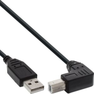 Goobay USB-A naar USB-B haaks (beneden) kabel - USB2.0 - tot 1A / zwart (meerdere lengtes)