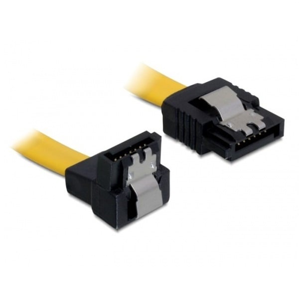 Goobay SATA datakabel - recht / haaks naar beneden - plat - SATA600 - 6 Gbit/s / geel (meerdere lengtes)